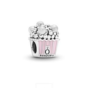 Pandora Pink Popcorn 🍿 Charm featuring pearls